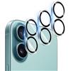 AIYEEN Pellicola protettiva per obiettivo della fotocamera (confezione da 3) compatibile con iPhone 16 6.1 e iPhone 16 Plus 6.7, protezione per obiettivo della fotocamera, vetro temperato 9H [bordo nero]