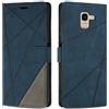 SONWO Cover per Samsung Galaxy J6 2018, Flip Caso in PU Pelle Case Cover Custodia con Slot per Schede e Supporto Stand per Samsung J6 2018, Blu