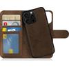 MyGadget Cover compatibile con iPhone 16 Pro Max - Custodia Libretto Magnetica - Portafoglio Flip Wallet Case - Porta Carte in Similpelle PU Removibile Marrone