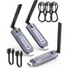 Aceele 1 Trasmettitore e 2 Ricevitore HDMI Wireless, HD 1080P Dongle HDMI Wireless Extender, Portata 30M, Doppia Banda 2,4/5G Streaming Video/Audio/File da Laptop, PC, TV Box a Monitor/HDTV/Proiettore