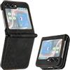 OKZone Cover per Samsung Galaxy Z Flip 6,Custodia a Libro in Pelle Protettiva Folio Portafoglio con Chiusura Magnetica e Slot per Carte Wallet Case Flip Cover(Nero)