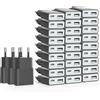 SCHITEC 30 caricabatterie USB 5 W Slim spina di ricarica alimentatore di rete 5V 1A 2 porte USB C+A,adattatore di alimentazione per iPhone, lettore eBook, Xperia, MP3 ((Thickness 1.45cm/30packs))