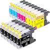 Jhaan LC-1240XL LC-1280XL LC-1220XL compatibile con Brother LC1220 LC1240 LC1280 | Compatibili con Brother DCP-J525W MFC-J5910DW MFC-J6910DW MFC-J625DW MFC-J825DW MFC-J835DW MFC-J430W MFC-J280W (confezione da
