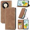 Cracedily Cover per Honor Magic 6 Lite Case, Custodia Cover Pelle Premium Portafoglio con Porta Carte Magnetica Supporto Protezione Flip Case Custodia per Honor X9B/X50 5G, Caffè