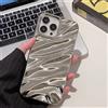 QLTYPRI Custodia per iPhone 14 Pro Max, Graziosa 3D Wave Water Ripple Pattern Cover per donne e Ragazze, Sottile Satin Lucido Morbido Silicone TPU Antiurto Protettivo Telefono Case - Argento