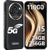 OUKITEL WP35 Rugged Smartphone 5G, Android 15, 11000mAh/33W, 24GB+256GB/2TB, MTK7025, 6.6 FHD+/2.4K Display, 108MP Camera Telefono Indistruttibile, 5G Dual SIM Cellulare Antiurto/NFC/Fingerprint