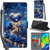 PHINIENLAND Cover per Xiaomi Redmi 10X 4G / Note 9 Case PU Pelle Custodia [Kickstand] [Chiusura magnetica] [Slot per Schede], Portafoglio Flip Custodia per Redmi Note 9,Rose blu