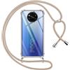 Pnakqil Cover per Xiaomi Poco X3 NFC/X3/X3 Pro con Cordino, Trasparente Custodia con Laccio Tracolla Cellulare Girocollo Collana Protettiva per Xiaomi Poco X3 NFC/X3 Pro 6.67 Pollic, Khaki