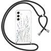 Yoedge Cover con Cordino per Samsung Galaxy A54 5G 6,4, Trasparente Aesthetic Disegni Fiori Custodia con Collana Tracolla Laccio Collo, Sottile TPU Silicone + PC Antiurto Case per Samsung A54,01