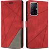 SONWO Cover per Xiaomi 11T PRO/Xiaomi 11T, Flip Caso in PU Pelle Case Cover Custodia con Slot per Schede e Supporto Stand per Xiaomi 11T PRO/Xiaomi 11T, Rosso