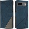 SONWO Cover per Google Pixel 7 Custodia, Flip Caso in PU Pelle Case Cover Premium Portafoglio Custodia per Google Pixel 7, Supporto Stand, Slot per Schede, Blu