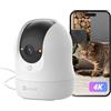 EZVIZ C6N G1 4K Telecamera Wi-Fi Interno, 8MP Videocamera Sorveglianza Interno Pan/Tilt/Zoom, Rilevamento di Persone/Animali/Rumore, Visione Notturna a Colori, Chiamata Bidirezionale, WiFi 2.4/5Ghz