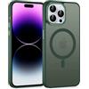 Knrlqim Magnetica Cover per Apple iPhone 14 Pro Max 6.7[Compatibile con MagSafe] Custodia Traslucida Matte Hard PC,Ultra Sottile TPU Antiurto Anti-Graffio Protettiva Case per iPhone 14 Pro Max,Verde