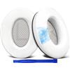 SoloWIT Cuscinetti Auricolari in gel refrigerante di ricambio, Cuscino per le Cuffie over-ear Bose QuietComfort 35 (QC35) e Quiet Comfort 35 II (QC35 II), Schiuma Antirumore-Bianco