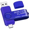 BORLTER CLAMP 512GB Chiavetta USB 3.0 Type-C, BorlterClamp 2 in 1 Pendrive (USB C e USB-A 3.0) Memoria Flash OTG USB Flash Drive Girevole per Android Smartphone Samsung S10 S8, Huawei honor, Laptop, PC (Blu)