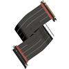 LINKUP - AVA5 Cavo Riser PCIE 5.0 [70cm (Lunghezza totale 74cm)] Pronto per RTX5090 RX9070 GPU | Velocità x16 128GB/s | Compatibile con PCIE 4.0 e WRX80/WRX90E | Angolo dritto Nero