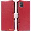 Butnyeoe Cover per Samsung Galaxy A71 Case,Custodia Samsung A71 Libro,Trama Litchi PU Pelle Protettiva Portafoglio Flip/Folio Wallet Case Con Slot per Schede e Magnetica Supporto,Rosso