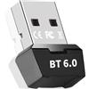 XIEANDKONG Adattatore Bluetooth 6.0 USB per PC, Collega e Usa Chiavetta Bluetooth per PC Laptop EDR Dongle USB Bluetooth Compatibile con Windows 7/10/8.1/11 (BT602)