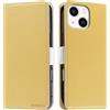 Butnyeoe Cover per iPhone 14 Case,Custodia iPhone 14 Libro,Trama Litchi PU Pelle Protettiva Portafoglio Flip/Folio Wallet Case Con Slot per Schede e Magnetica Supporto,Giallo