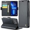 Rerzoiro Cover per iPhone 13 Pro Max Custodia Portafoglio [Blocco RFID] Premium Pelle PU Wallet Case Flip Libro con Porta Carte Slot Supporto Flip Case per iPhone 13 Pro Max, Nero