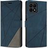SONWO Cover per Honor X8A Custodia, Flip Caso in PU Pelle Case Cover Premium Portafoglio Custodia per Honor X8A, Supporto Stand, Slot per Schede, Blu