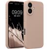 kwmobile Cover per iPhone 16 Custodia - Back Case per Smartphone in Silicone TPU - Protezione Gommata - Rosa Antico