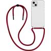MyGadget Cover per iPhone 14 Plus - Custodia con Corda - Case con Cordino Trasparente Antiurto con Laccio | Tracolla - Practical Stylish - Bordeaux