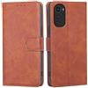 RankOne Cover per Motorola Moto e32 / Moto e32s (6.5 Inches), Custodia Flip Pelle Portafoglio, Magnetica Libro Bumper Cover Case - Marrone