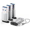 MOGOOD Adattatore USB C USB, Convertitore USB A USB C con Gancio 4 Pezzi