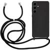 MyGadget Cover per Samsung Galaxy A55 5G - Custodia con Corda - Case con Cordino Opaca Antiurto | Bumper con Laccio | Tracolla - Practical Stylish - Nero