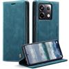 Cracedily Cover per Xiaomi Redmi Note 13 Pro 5G Case, Custodia Xiaomi Poco X6 5G Cover Pelle Premium Portafoglio con Porta Carte Magnetica Supporto Protezione Flip Case Custodia,Blu-verde