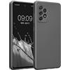 kwmobile Custodia Compatibile con Samsung Galaxy A52 / A52 5G / A52s 5G Cover - Protezione Back Case Morbida - Silicone TPU Effetto Metallizzato Grigio Metallizzato