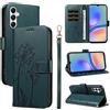 Bravoday Cover per Samsung Galaxy A05S, Custodia in PU Pelle Portafoglio Flip Schede con Slot per Carte, Magnetica Antiurto Cover per Galaxy A05S, Verde Scuro