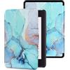 MOKASE Custodia per 6 pollici Nuovo Amazon Kindle 11a Generazione 2022 2024 Rilascio (Modello: C2V2L3 RS23CV), Pelle Sintetica Sveglia/Sonno Automatico Custodia con Cinghia a Mano, Green Marble