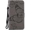DENDICO Cover per Galaxy J3 2017, Pelle Portafoglio Custodia per Samsung Galaxy J3 2017 Custodia a Libro con Funzione di appoggio e Porta Carte di Credito - Grigio