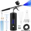 Kalolary 38PSI Kit Aerografo con Compressore, Wireless Portatile Compressore Aerografo Ricaricabile Senza Fili Ad Alta Pressione - Per Barbieri Nail Art Decorazione Torte Trucco Pittura Modello(Nero)
