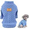SMALLLEE_LUCKY_STORE Pet Cable Knit Pullover Maglioni per Cani di Piccola Taglia Cat Girl Boy Accogliente Morbido Collo Alto Camicia Felpe Cappotto Invernale Caldo Cucciolo Yorkie Chihuahua Vestiti