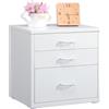 HollyHOME Armadietto da scrivania con 3 cassetti, organizer verticale per lettere formato A4, cassetto portaoggetti in metallo per ufficio domestico, montaggio fai da te, bianco