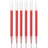 Muji - Set di 6 ricariche per penna a sfera con inchiostro gel liscio, punta fine da 0,5 mm, compatibili con penne a sfera tipo Knock e corpo gel (rosso)