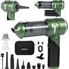 HANSILK Aspirabriciole Senza Fili 25000Pa Aspirapolvere Auto Portatile Potente con Funzione 4 in 1 Aspirazione Soffiaggio Gonfiaggio Svuotamento per Casa Ufficio Animali Cucina-Verde scuro