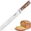 ZOLMER Coltello da Pane con Lama Seghettata e Manico Ergonomico in Legno Pakka