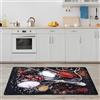 Miqna - Tappeto da cucina moderno antiscivolo in gel passatoia lavabile nero (nero, 140 x 190 cm)