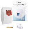 WAIKAS 6 Sacchetti per Aspirapolvere Miele FJM/GN, per Aspirapolvere Classic C1 Complete C2 C3, S2 S4 S5 S6 S8 Series 3D Efficiency Sacchetto, Rosso