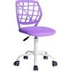 FurnitureR Sedia girevole da pranzo con ruote, seduta imbottita e schienale ergonomico, adatta a sala da pranzo, cucina o soggiorno, viola