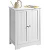 BAKAJI Mobiletto Armadietto per Bagno 2 Ante con 3 Ripiani Interni Mobile Armadio in Legno MDF Colore Bianco Dimensione 60 x 30 x 80 cm