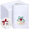 Panelee 12 Pezzi 43 x 43 cm Tovaglioli di Stoffa Natalizi Morbidi e Confortevoli Tovaglioli da Tavola Riutilizzabili Lavabili in Raso Decorazioni per Casa Ristoranti Feste Natale(Campane di Natale)