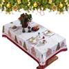 Embhlitfe Tovaglia Natalizia Antimacchia Rotonda e Rettangolare in Poliestere con Stampa Digitale - Decorazione Della Tavola di Natale 150x220cm (Rettangolo A)