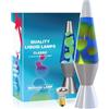 AONESY Lampada da lavaggio 37cm Blu scuro Liquido e cera gialla Lampada da lavaggio per bambini Luce colorata Regalo di Natale Compleanno
