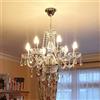 A1A9 Candlestick - Lampadario in cristallo K9, trasparente, con 6 luci, per sala da pranzo, soggiorno, corridoio, scale, dimensioni: diametro 60 cm, altezza 60 cm, catena 60 cm