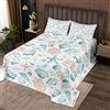 Homemissing trapuntare Copriletto Ocean Set Coastal Beach per Bambini Ragazzi Ragazze Decor Stella Marina Shell Stampa Alghe Microfibra Coperta Singola